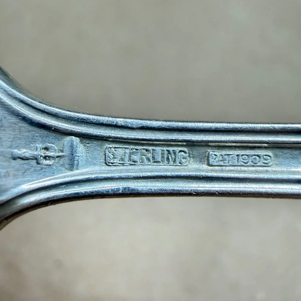 Antique Sterling Silver Pierced Sardine Serving Fork PAT 1903 50.6g Lovely Piece